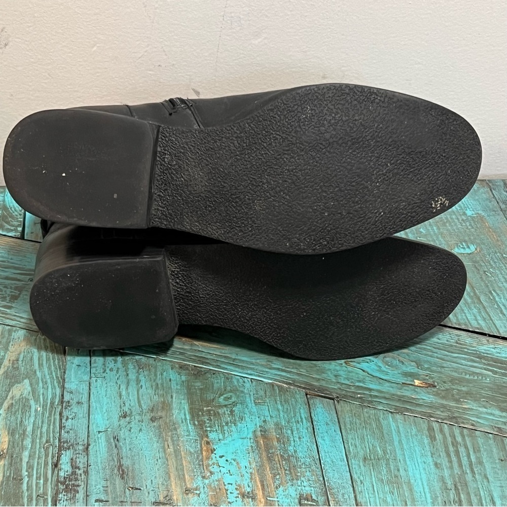 Anne Klein Black Leather Riding Cailin Boots Size 10M - Picture 9 of 11